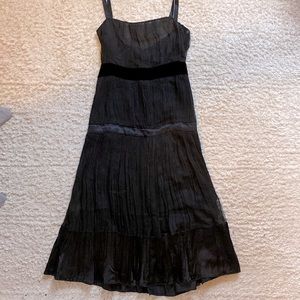 Alessandro dell Acqua black sleeveless tiered dress, size 42